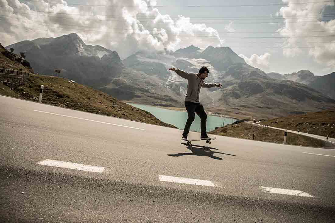 Simon Stricker am Bernina Pass,